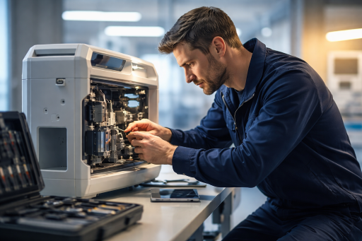 Servicetechniker an medizinischem Gerät