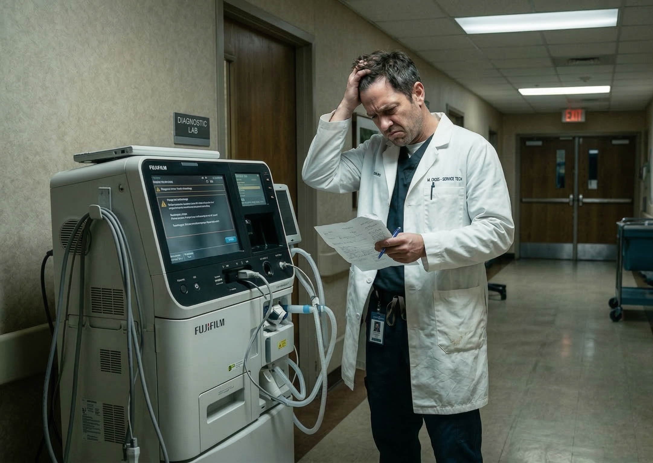 Servicetechniker am Gerät